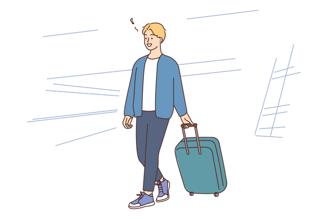 Homme avec des bagages  Illustration