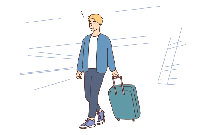 Homme avec des bagages  Illustration