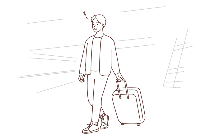 Homme avec des bagages  Illustration