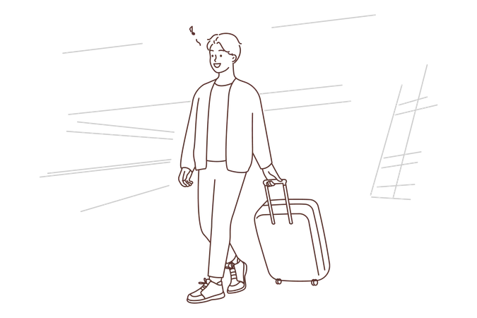 Homme avec des bagages  Illustration