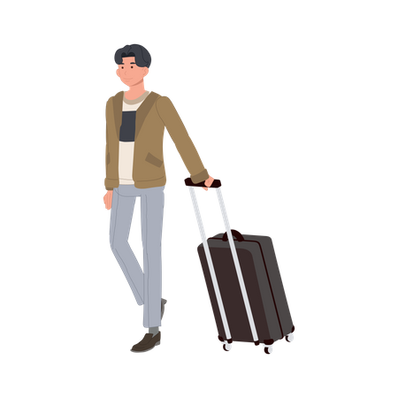 Homme avec bagage à main  Illustration