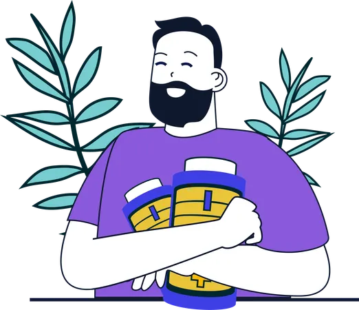 Homme avec une batterie Eco  Illustration