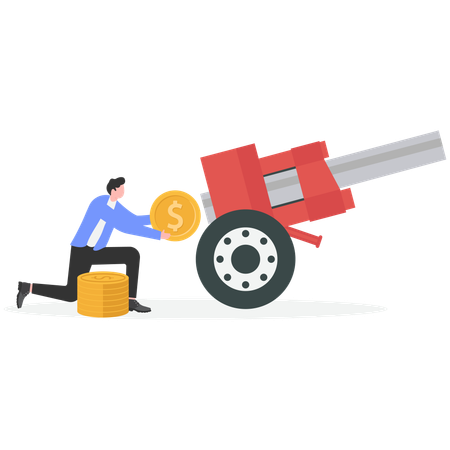 Homme avec cible commerciale  Illustration