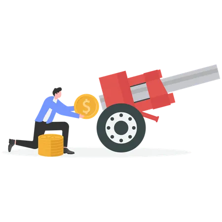 Homme avec cible commerciale  Illustration