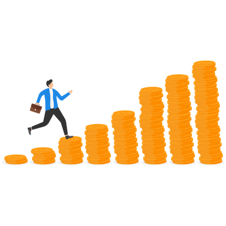 Homme avec une croissance financière  Illustration