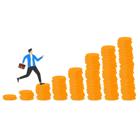 Homme avec une croissance financière  Illustration