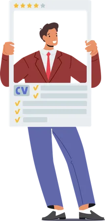 Homme avec CV  Illustration