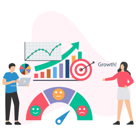 L'homme avec des stratégies de croissance  Illustration