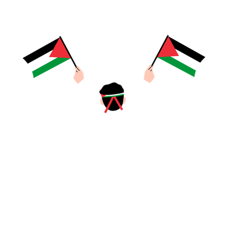 Homme avec le drapeau de la palestine  Illustration