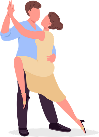 Homme avec femme pratiquant la danse latine  Illustration