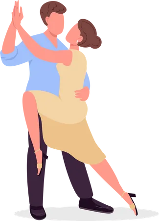 Homme avec femme pratiquant la danse latine  Illustration