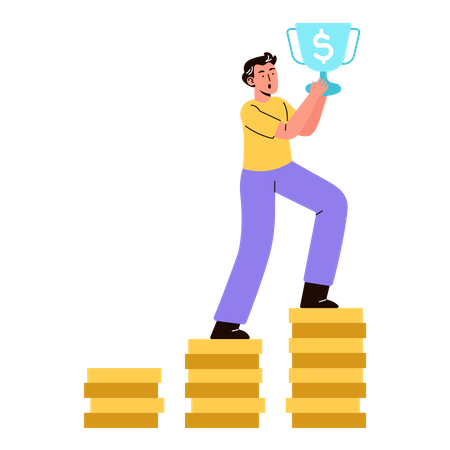 Homme avec objectif financier  Illustration