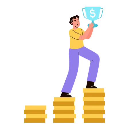 Homme avec objectif financier  Illustration