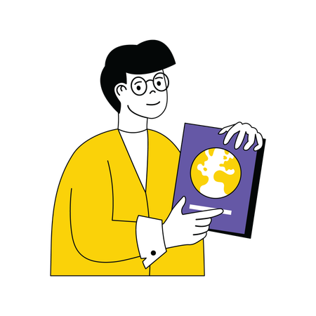 Homme avec passeport  Illustration