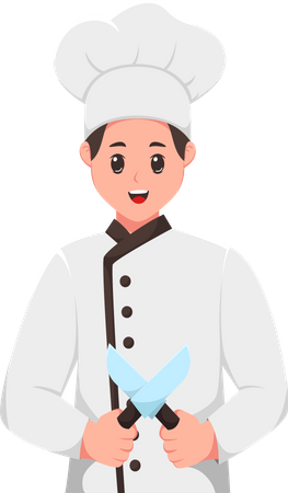 Homme avec profession de chef  Illustration