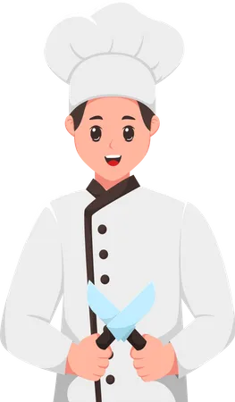 Homme avec profession de chef  Illustration