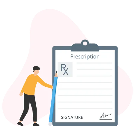 Homme avec rapport de prescription  Illustration