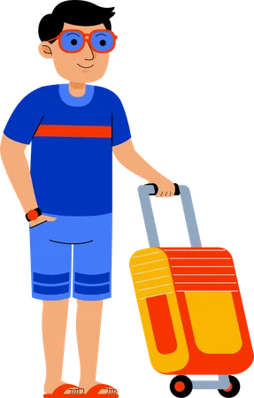 Homme avec sac de voyage  Illustration