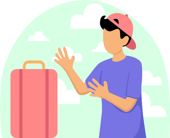 Homme avec sac de voyage  Illustration