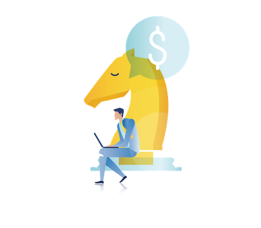 Homme avec stratégie financière  Illustration