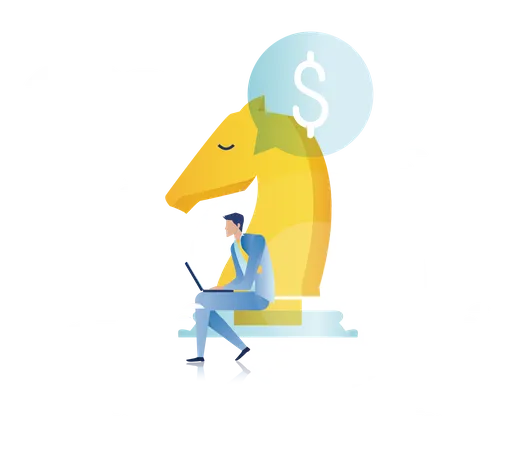 Homme avec stratégie financière  Illustration