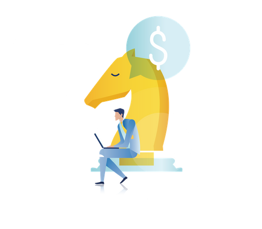 Homme avec stratégie financière  Illustration