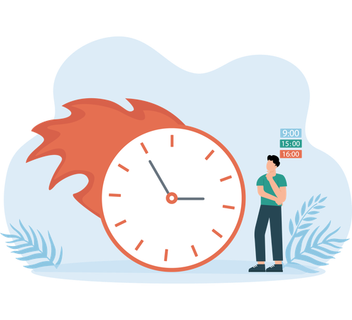 Homme avec un temps de réponse rapide  Illustration