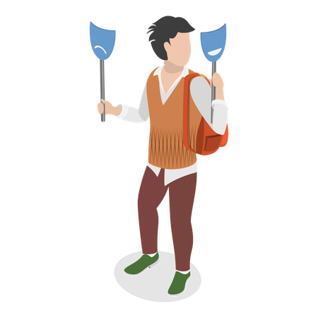 Homme souffrant de troubles psychiatriques  Illustration