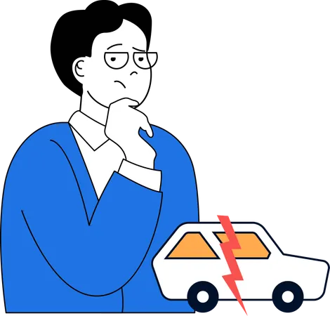 L'homme a une assurance automobile  Illustration