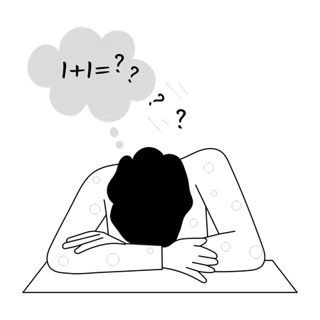 L'homme a des difficultés d'apprentissage  Illustration