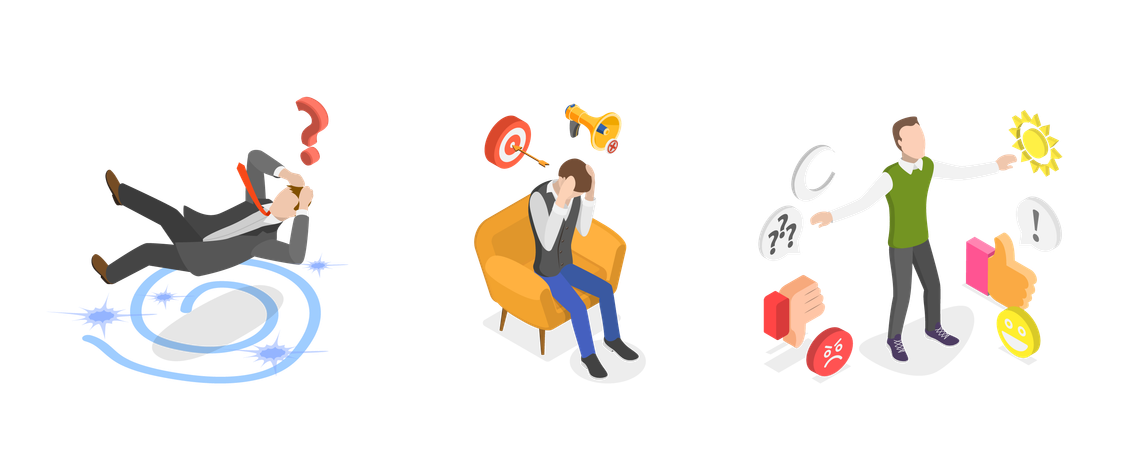 Homme ayant l'esprit distrait  Illustration