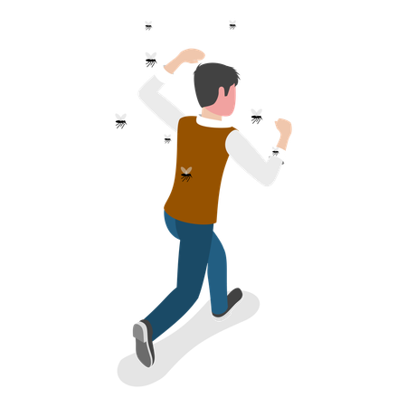 Homme ayant une réaction allergique  Illustration