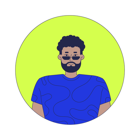 Homme barbu avec des lunettes de soleil  Illustration