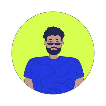 Homme barbu avec des lunettes de soleil  Illustration