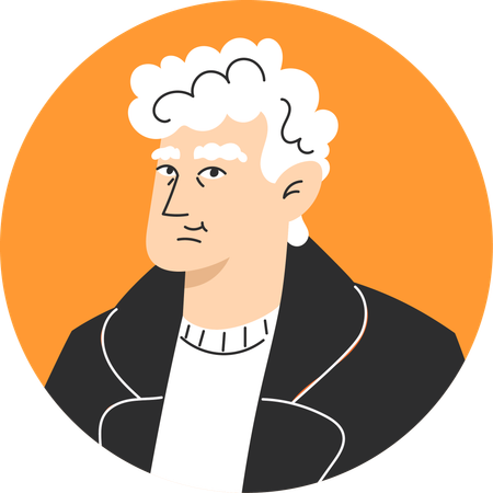 Homme blanc senior moderne  Illustration