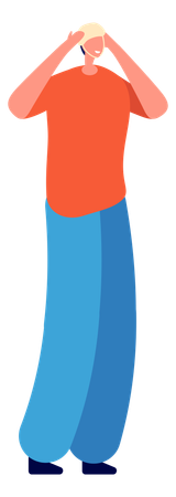 Homme blessé à la tête  Illustration
