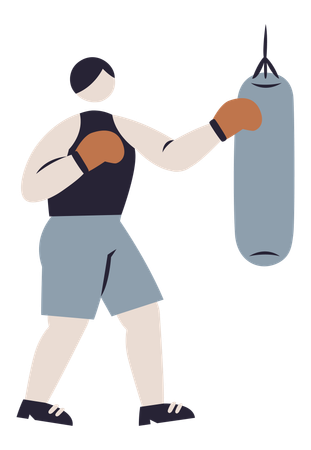 Homme, boxe  Illustration