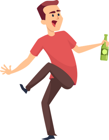 Homme buvant de l'alcool  Illustration