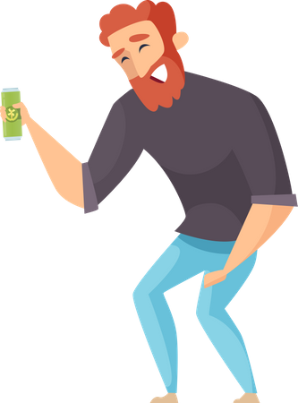 Homme buvant de l'alcool  Illustration