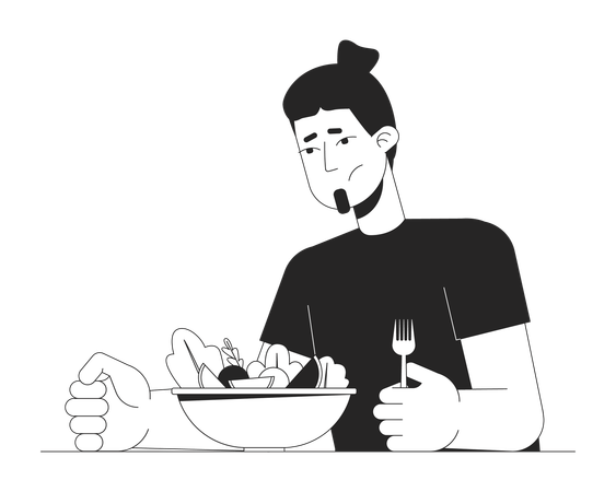 Homme caucasien, perte d'appétit  Illustration