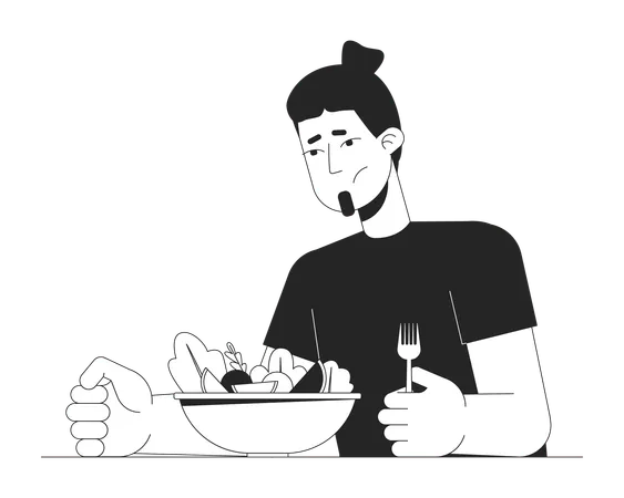 Homme caucasien, perte d'appétit  Illustration