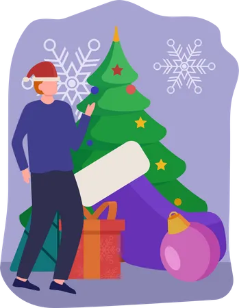 Homme célébrant Noël  Illustration