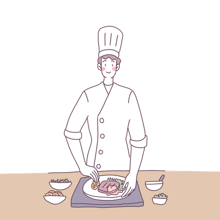 Chef cuisinier masculin  Illustration