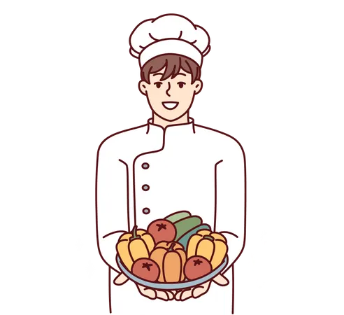 Chef cuisinier masculin  Illustration