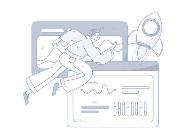 Homme courant pour une analyse de démarrage  Illustration