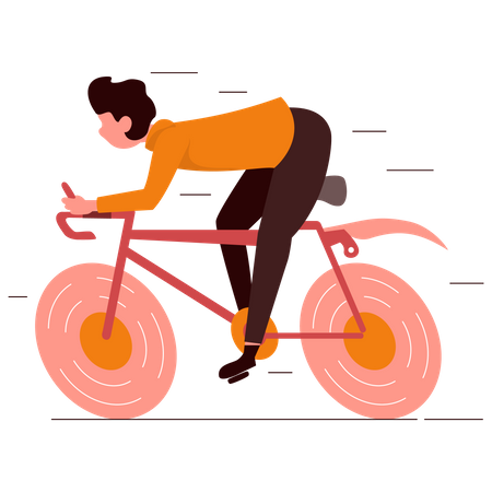 Homme à vélo  Illustration