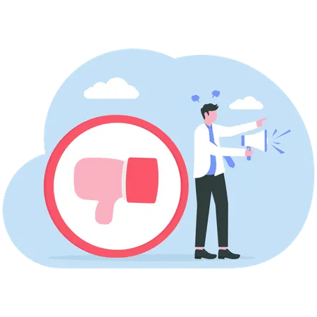 Les hommes d'affaires ont des commentaires négatifs  Illustration