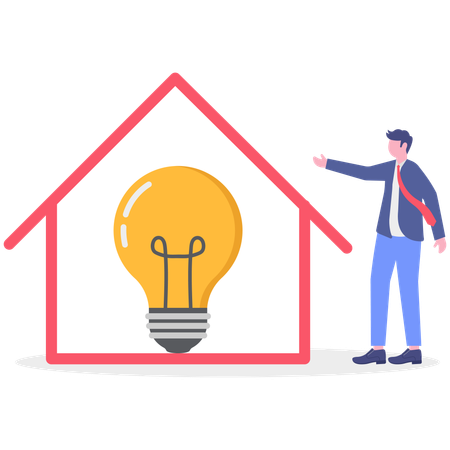 Les hommes d'affaires ont des idées de maison  Illustration