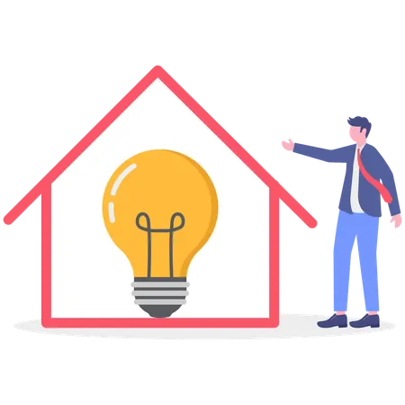 Les hommes d'affaires ont des idées de maison  Illustration