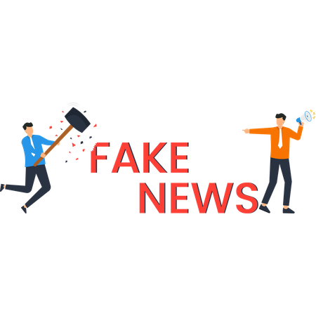 Un homme d'affaires à la recherche de fausses nouvelles  Illustration